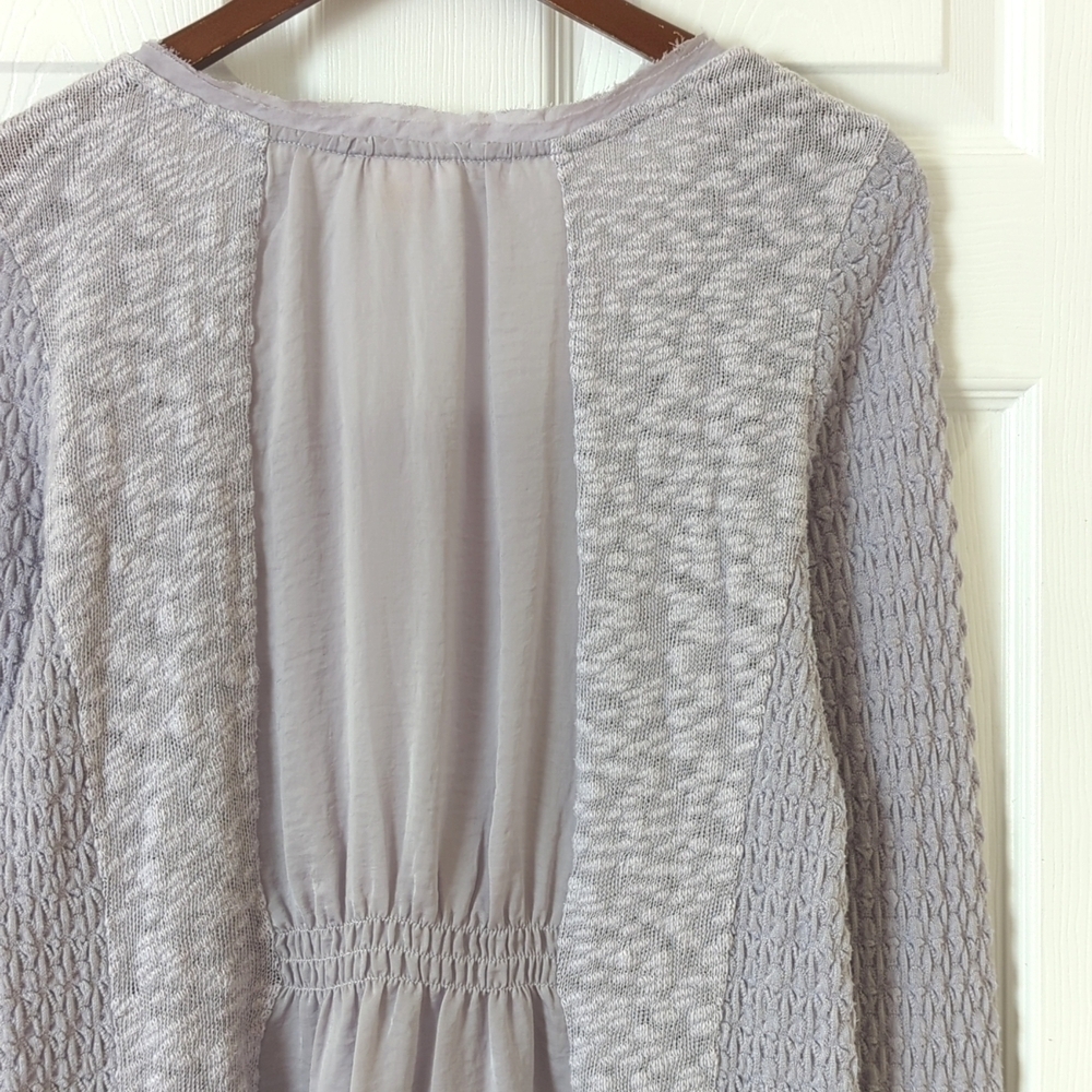 Meadow Rue Anthropologie Triple Texture Knit Scoop Neck Long Sleeve Top Purple M - Picture 12 of 13